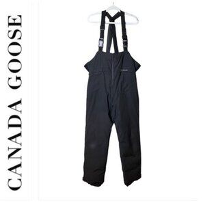 Canada Goose Mens Expedition Down Overalls Ski Bibs Size XL Down Filled Black